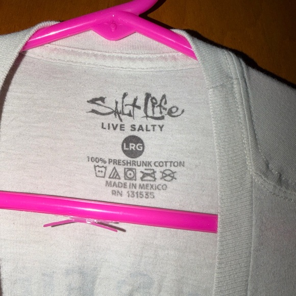 Salt Life Men’s Long Sleeve Pocket Tee - Pale Blue - Picture 4 of 4